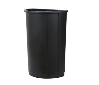 Black 21 Gal. Half Round Container